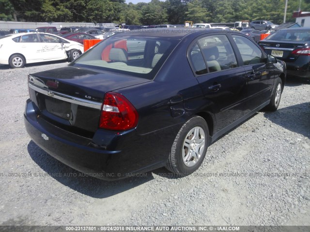1G1ZS51F96F283885 - 2006 CHEVROLET MALIBU LS Mavi foto 4