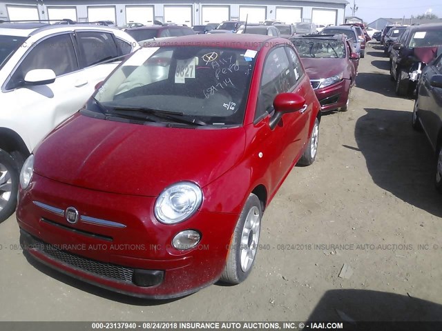 3C3CFFAR6DT689714 - 2013 FIAT 500 POP RED photo 2