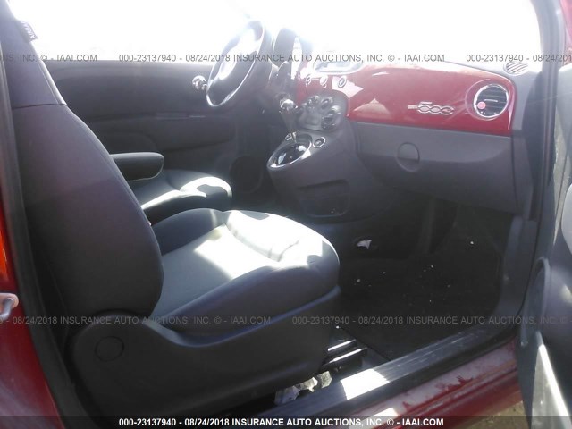 3C3CFFAR6DT689714 - 2013 FIAT 500 POP RED photo 5