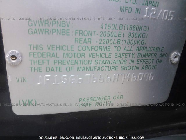 JF1SG67666H746096 - 2006 SUBARU FORESTER 2.5X LL BEAN BLUE photo 9