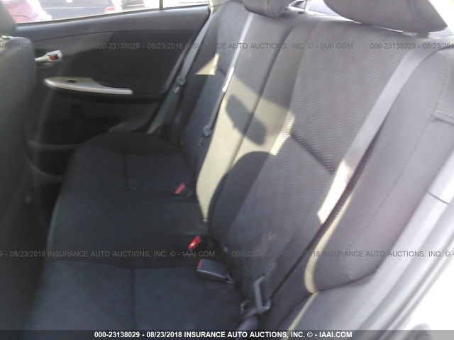 1NXBU4EE5AZ215131 - 2010 TOYOTA COROLLA S/LE/XLE SILVER photo 8