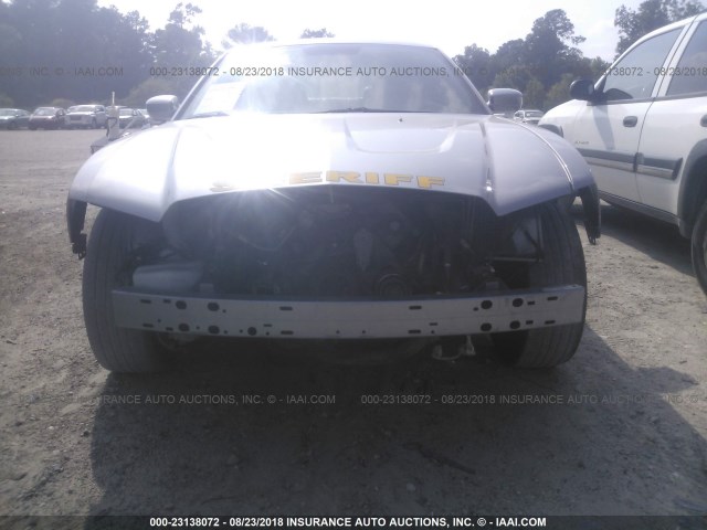 2C3CDXAT8EH166180 - 2014 DODGE CHARGER POLICE GRAY photo 6