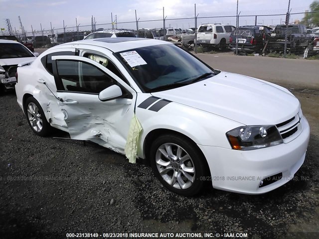 1C3CDZBG5EN166660 - 2014 DODGE AVENGER R/T WHITE photo 1