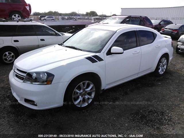 1C3CDZBG5EN166660 - 2014 DODGE AVENGER R/T WHITE photo 2