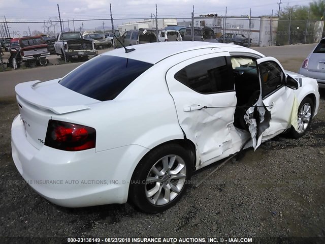 1C3CDZBG5EN166660 - 2014 DODGE AVENGER R/T WHITE photo 4