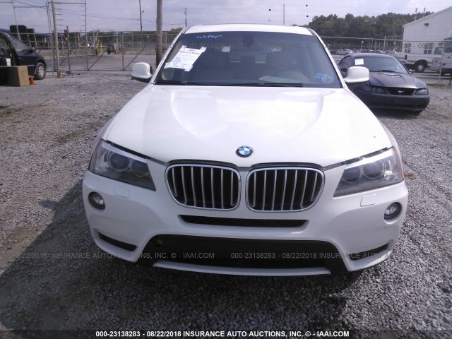 5UXWX5C55BL709954 - 2011 BMW X3 XDRIVE28I WHITE photo 6