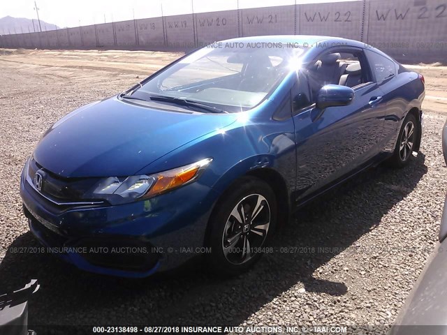 2HGFG3B83FH510858 - 2015 HONDA CIVIC EX BLUE photo 2