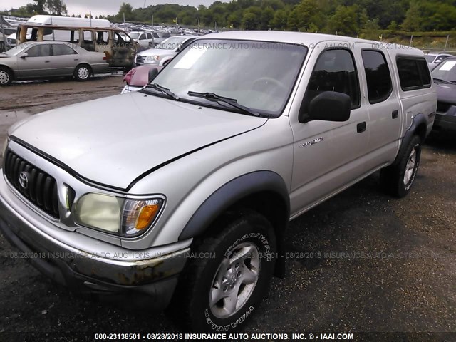 5TEHN72N64Z350678 - 2004 TOYOTA TACOMA DOUBLE CAB GRAY photo 2