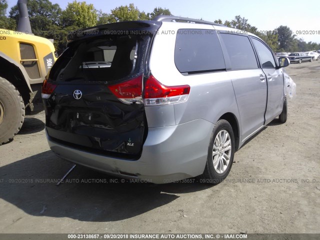 5TDYK3DC5BS021140 - 2011 TOYOTA SIENNA XLE/LIMITED SILVER photo 4