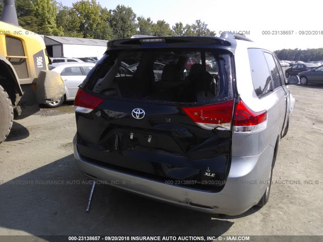 5TDYK3DC5BS021140 - 2011 TOYOTA SIENNA XLE/LIMITED SILVER photo 6