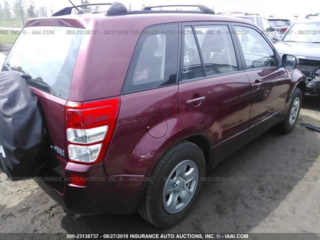 JS3TE941974203365 - 2007 SUZUKI GRAND VITARA  BURGUNDY photo 4