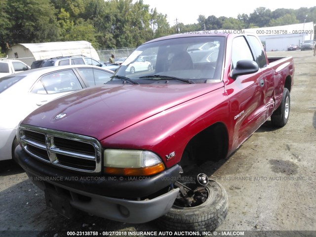 1B7GG22X8XS246082 - 1999 DODGE DAKOTA RED photo 2