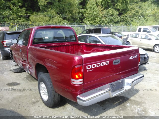 1B7GG22X8XS246082 - 1999 DODGE DAKOTA RED photo 3