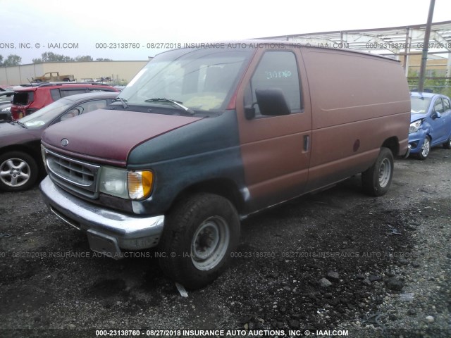 1FTNE24L92HA10697 - 2002 FORD ECONOLINE E250 VAN BROWN photo 2