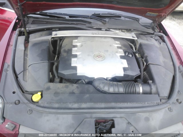 1G6DF577280141988 - 2008 CADILLAC CTS RED photo 10