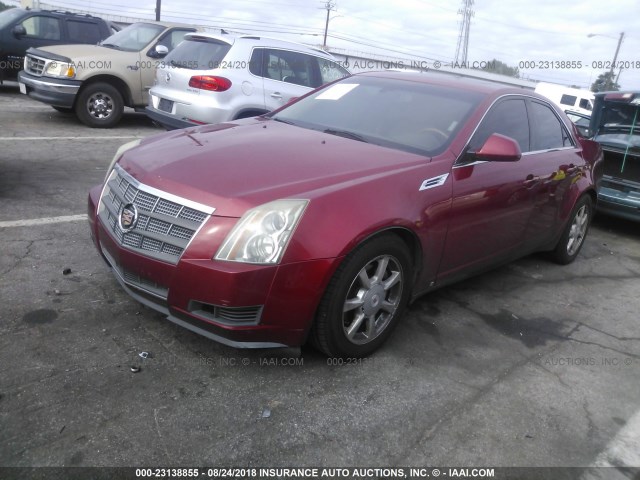 1G6DF577280141988 - 2008 CADILLAC CTS RED photo 2