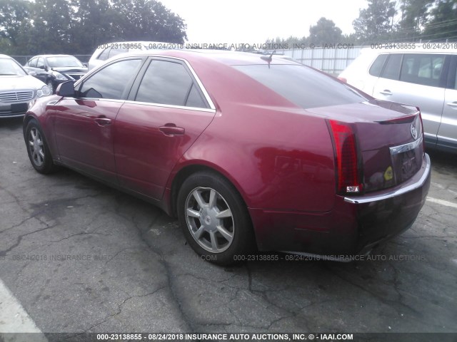 1G6DF577280141988 - 2008 CADILLAC CTS RED photo 3