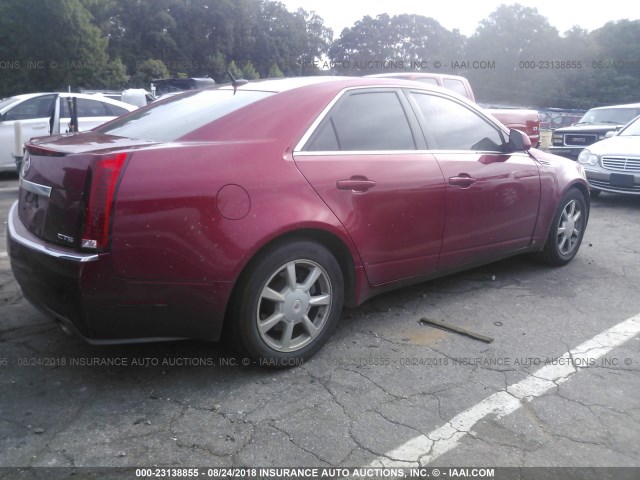 1G6DF577280141988 - 2008 CADILLAC CTS RED photo 4
