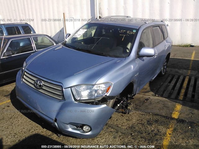 JTEEW44AX82007547 - 2008 TOYOTA HIGHLANDER HYBRID LIMITED BLUE photo 2