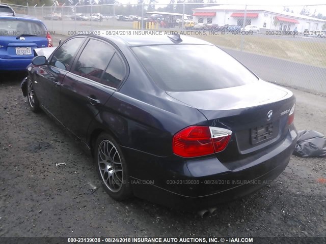 WBAVC73527KP30940 - 2007 BMW 328 XI SULEV Dark Blue photo 3