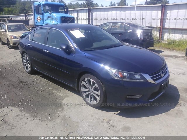 1HGCR2F54DA116661 - 2013 HONDA ACCORD SPORT BLUE photo 1