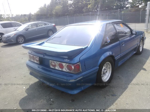1FACP42E9NF145296 - 1992 FORD MUSTANG GT/COBRA GT BLUE photo 4