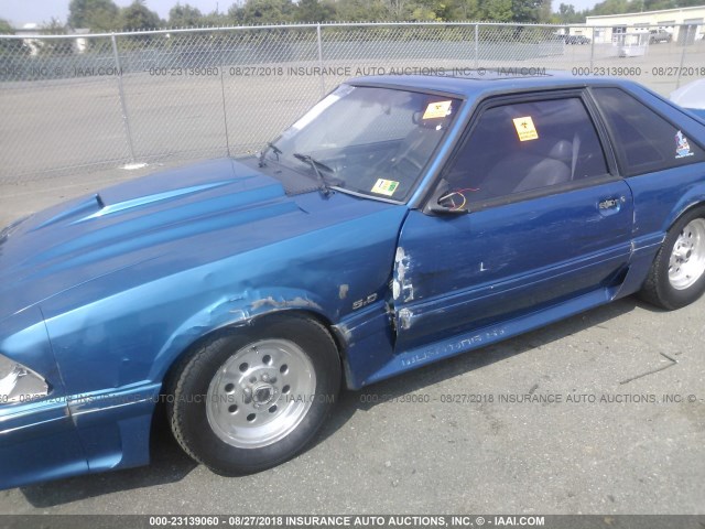 1FACP42E9NF145296 - 1992 FORD MUSTANG GT/COBRA GT BLUE photo 6