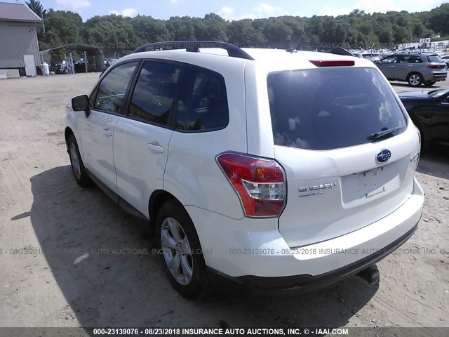 JF2SJADC9FH805765 - 2015 SUBARU FORESTER 2.5I PREMIUM WHITE photo 3