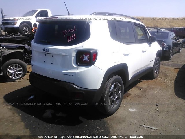 ZACCJBAB6HPG54108 - 2017 JEEP RENEGADE SPORT WHITE photo 4