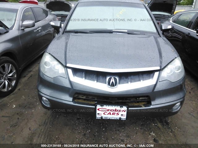 5J8TB18278A021129 - 2008 ACURA RDX SILVER photo 6