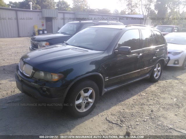 5UXFB53544LV02389 - 2004 BMW X5 4.4I GREEN photo 2