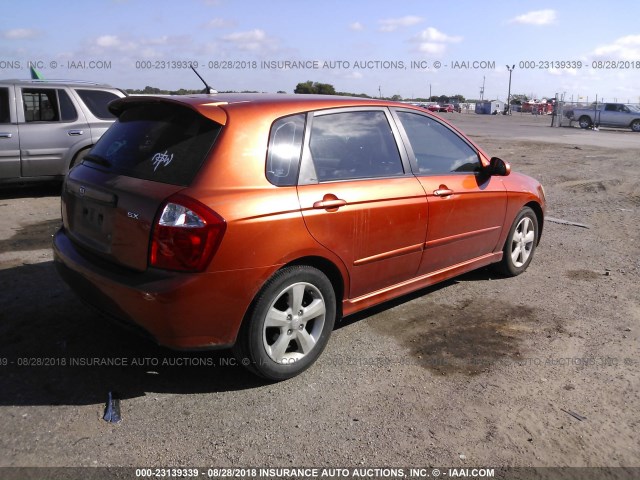 KNAFE161075004853 - 2007 KIA SPECTRA5 SX ORANGE photo 4