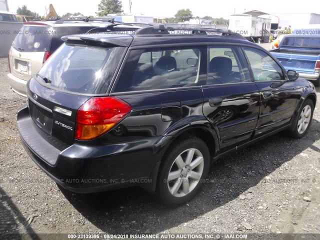 4S4BP61CX77310895 - 2007 SUBARU LEGACY OUTBACK 2.5I BLACK photo 4