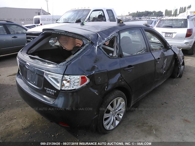 JF1GH74648G803790 - 2008 SUBARU IMPREZA WRX GRAY photo 4