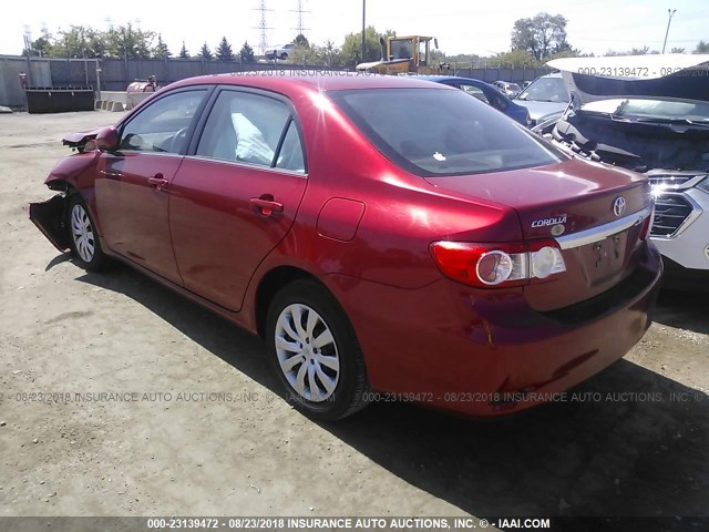 5YFBU4EE3DP174455 - 2013 TOYOTA COROLLA S/LE RED photo 3
