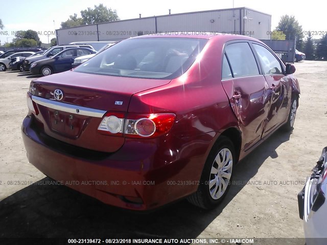 5YFBU4EE3DP174455 - 2013 TOYOTA COROLLA S/LE RED photo 4