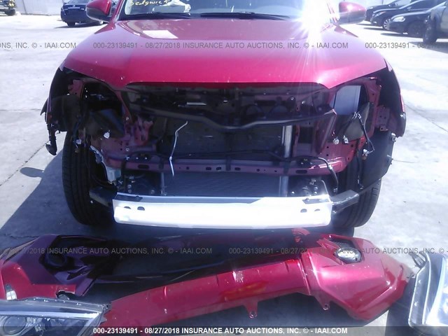 JTEBU5JR0J5574783 - 2018 TOYOTA 4RUNNER SR5 PREM/LTDL/TRAIL/TRD RED photo 6