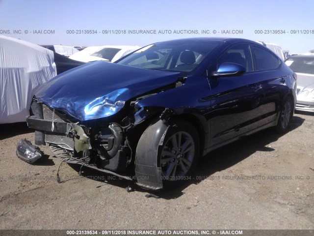 5NPD84LF9HH014849 - 2017 HYUNDAI ELANTRA SE/VALUE/LIMITED BLUE photo 2