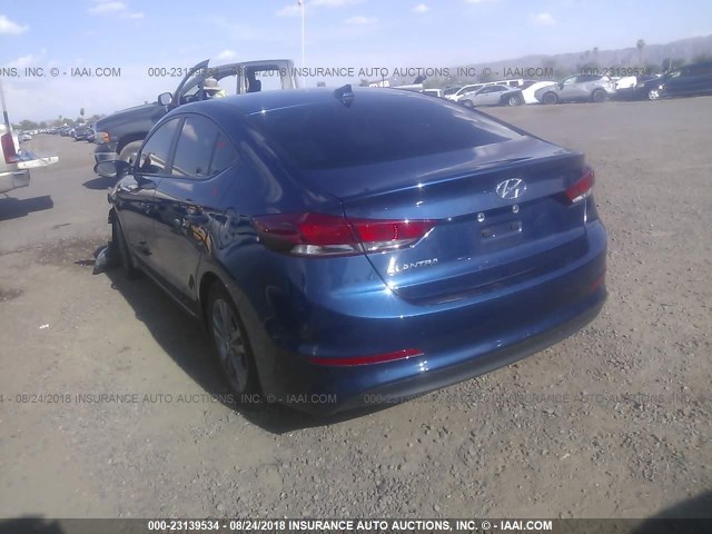 5NPD84LF9HH014849 - 2017 HYUNDAI ELANTRA SE/VALUE/LIMITED BLUE photo 3