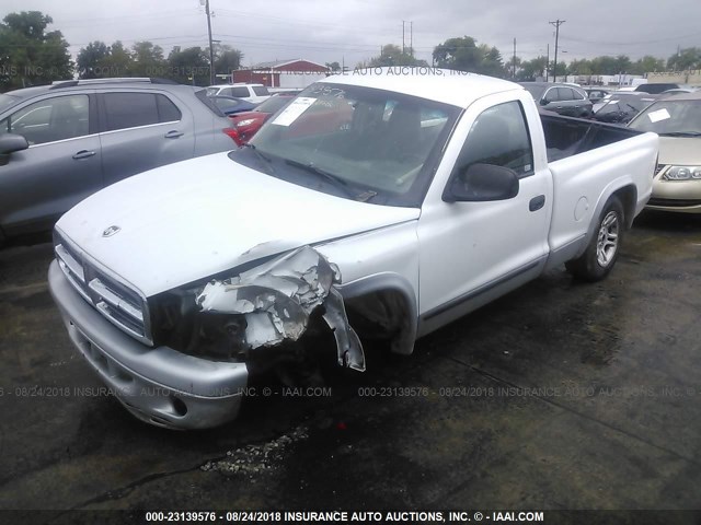 1D7FL46N34S548618 - 2004 DODGE DAKOTA SLT WHITE photo 2