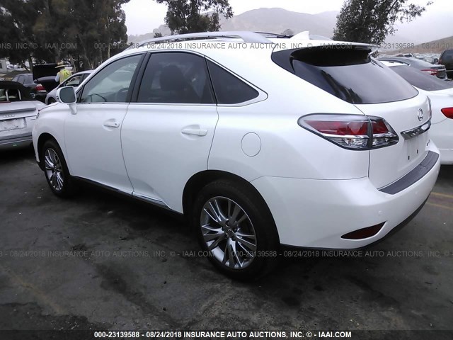 2T2ZK1BA5EC140955 - 2014 LEXUS RX 350 WHITE photo 3