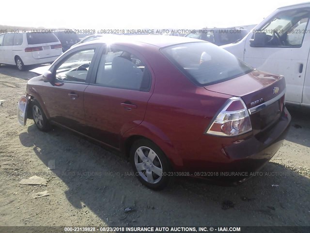 KL1TD56E49B305169 - 2009 CHEVROLET AVEO LS/LT 红色 照片 3