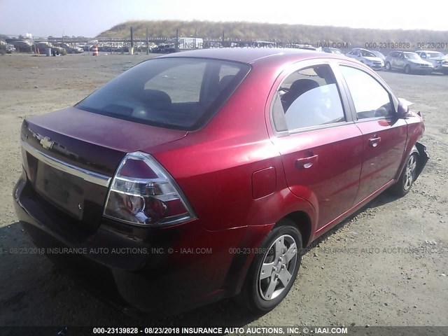 KL1TD56E49B305169 - 2009 CHEVROLET AVEO LS/LT 红色 照片 4