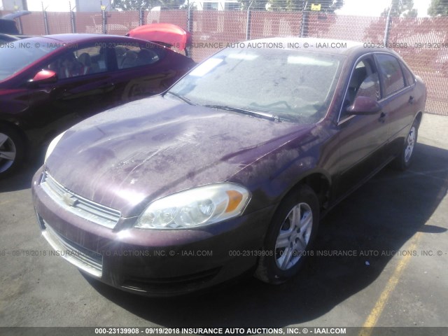 2G1WB58K379265186 - 2007 CHEVROLET IMPALA LS MAROON photo 2