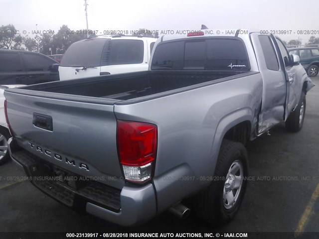 5TFRX5GN1HX081854 - 2017 TOYOTA TACOMA ACCESS CAB/SR/SR5 ვერცხლისფერი ფოტო 4