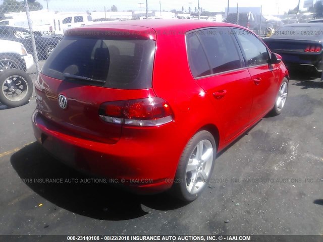 WVWDB7AJ9DW048336 - 2013 VOLKSWAGEN GOLF RED photo 4