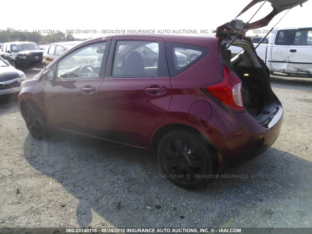 3N1CE2CP6FL441519 - 2015 NISSAN VERSA NOTE S/S PLUS/SV/SL/SR RED photo 3
