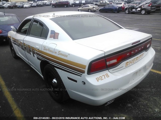 2C3CDXAG6DH696231 - 2013 DODGE CHARGER POLICE WHITE photo 3