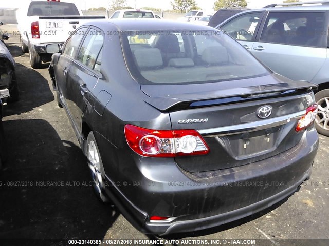 2T1BU4EE7DC128448 - 2013 TOYOTA COROLLA S/LE GRAY photo 3