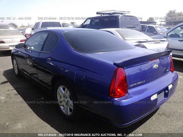 2G1WK15K679266281 - 2007 CHEVROLET MONTE CARLO LT BLUE photo 3